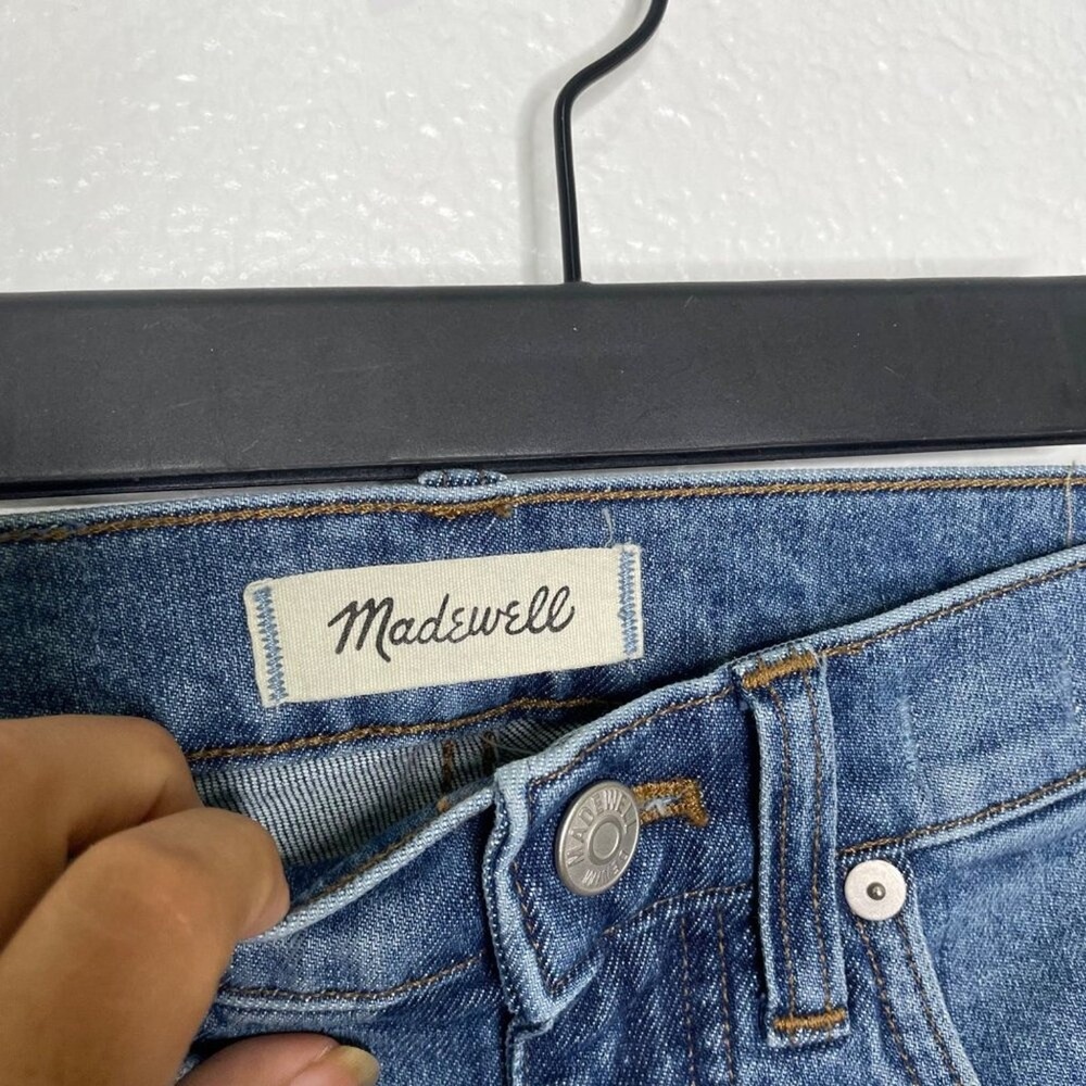 Madewell Cali Demi-Boot Jeans Size 25 Medium Wash Raw Hem High Rise Denim - Picture 3 of 16